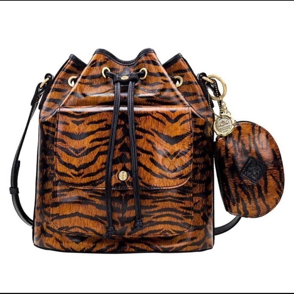 Patricia Nash Sabina tiger print rare hard to‎ find bucket bag